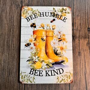 Wall Hanging Sign Metal Sign Flowers Garden Lover Bumble Bee Gift NEW FAST SHIP
